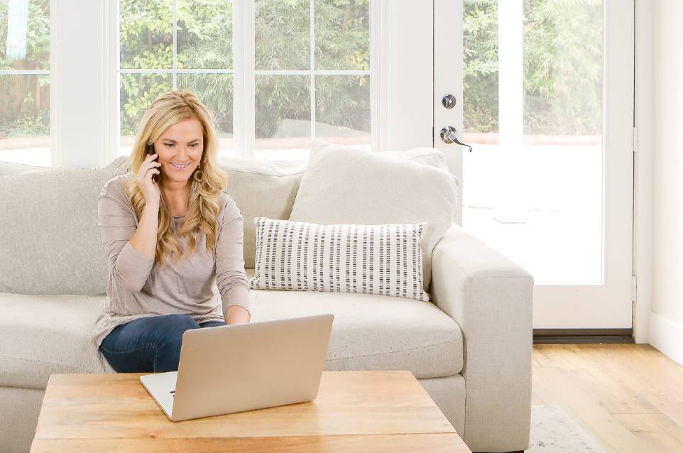 Woman Booking A Free In-Home Consultation