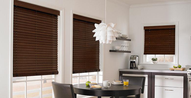 Wood Blinds in Family Room